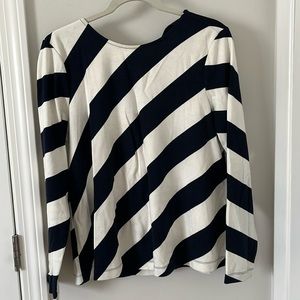 Ann Taylor navy and ivory stripped long sleeve in size Medium
